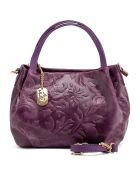 Clarissa bordeauxrode leren schoudertas - 28x20x12 cm