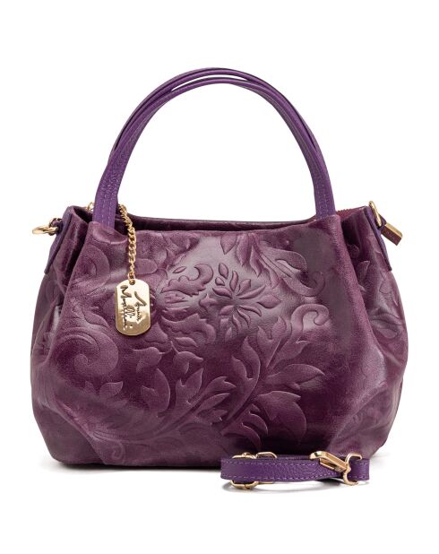 Clarissa bordeauxrode leren schoudertas - 28x20x12 cm