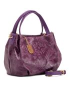 Clarissa bordeauxrode leren schoudertas - 28x20x12 cm