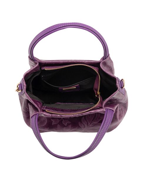 Clarissa bordeauxrode leren schoudertas - 28x20x12 cm