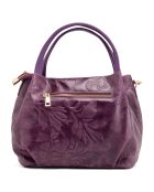 Clarissa bordeauxrode leren schoudertas - 28x20x12 cm