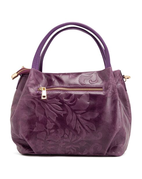 Clarissa bordeauxrode leren schoudertas - 28x20x12 cm