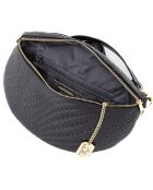 Rufina zwart leren heuptasje - 30x18x9 cm