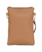 Erica taupe leren schoudertas - 14x21x1 cm