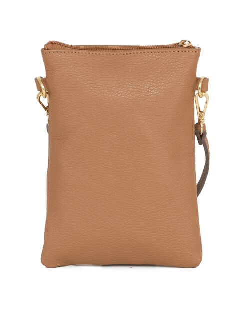 Erica taupe leren schoudertas - 14x21x1 cm