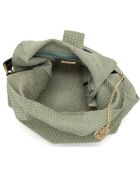 Lichtgroene leren schoudertas van Sebastiana - 38x36x14 cm