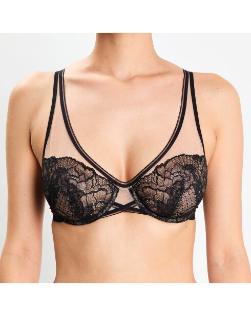 Soutien-gorge emboîtant avec armatures Fleur d'Art noir