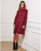Robe en Cachemire mélangé Gibraltar bordeaux/noir