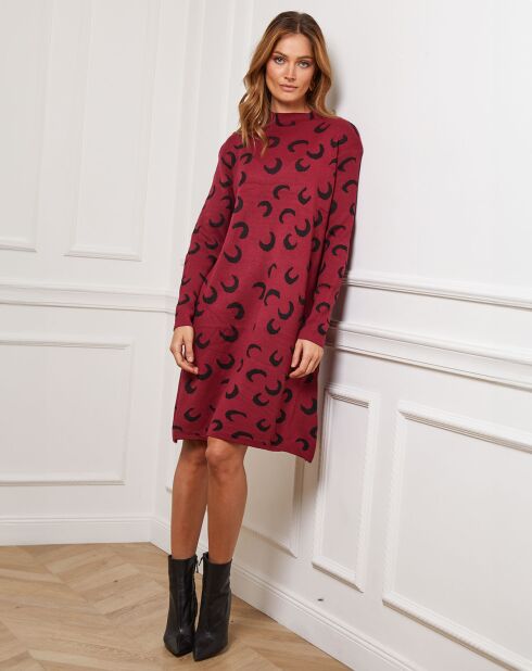 Robe en Cachemire mélangé Gibraltar bordeaux/noir