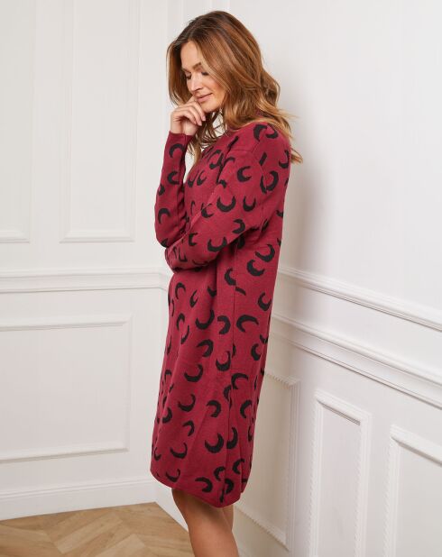 Robe en Cachemire mélangé Gibraltar bordeaux/noir