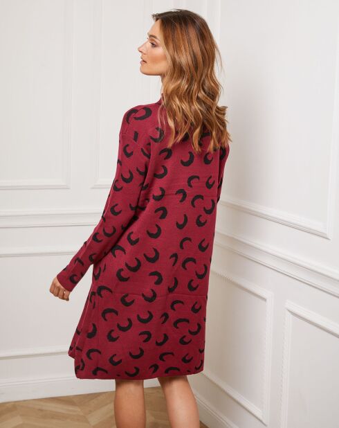 Robe en Cachemire mélangé Gibraltar bordeaux/noir