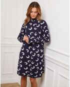 Robe en Cachemire mélangé Gibraltar marine/blanc