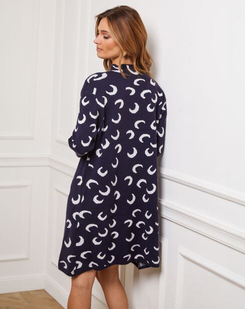 Robe en Cachemire mélangé Gibraltar marine/blanc