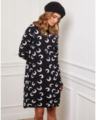 Robe en Cachemire mélangé Gibraltar noir/blanc