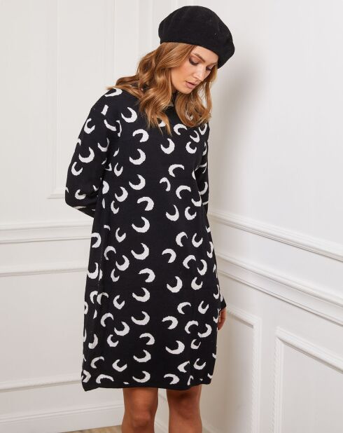 Robe en Cachemire mélangé Gibraltar noir/blanc