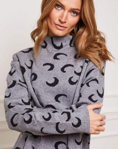 Robe en Cachemire mélangé Gibraltar gris/noir