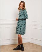 Robe en Cachemire mélangé Gibraltar vert/noir