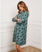 Robe en Cachemire mélangé Gibraltar vert/noir