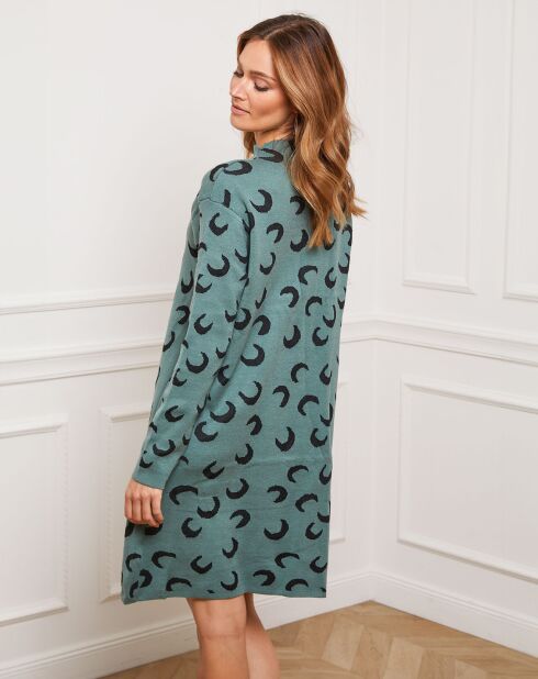 Robe en Cachemire mélangé Gibraltar vert/noir