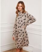 Robe en Cachemire mélangé Gibraltar taupe/noir