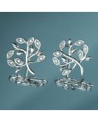 Boucles d'oreilles Arbol de la vida 0.04ct/14 or blanc