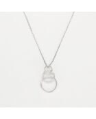 Ciondolo trio di diamanti cerchiati in oro bianco 0,10 ct