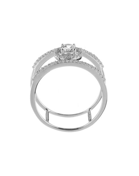 Bague Royaume Diamants 0.23 ct Topaze 0.3 ct or blanc