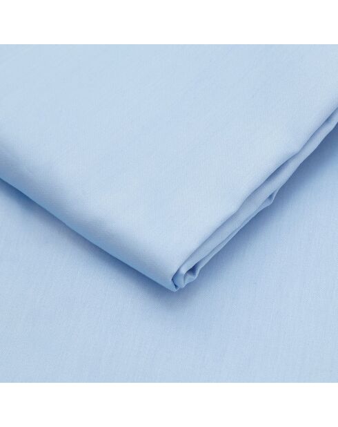 Parure housse de couette en satin de coton bleue