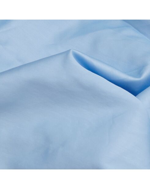 Parure housse de couette en satin de coton bleue