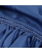 Parure housse de couette en satin de coton bleu foncé