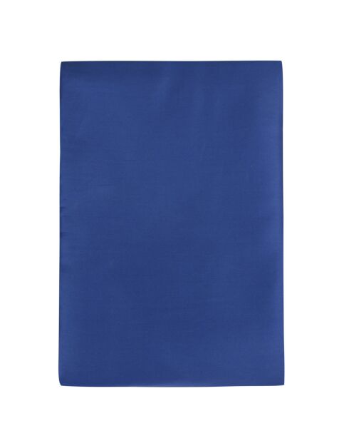 Parure housse de couette en satin de coton bleu foncé