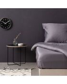 Parure housse de couette en satin de coton gris foncé