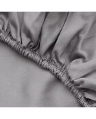 Parure housse de couette en satin de coton gris foncé