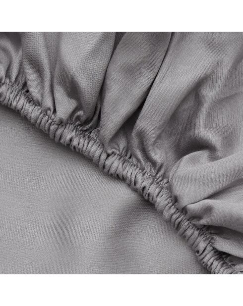 Parure housse de couette en satin de coton gris foncé