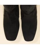 Cuissardes en Velours de Cuir Amy noires - Talon 6 cm