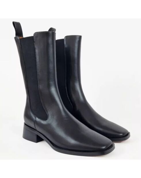 Chelsea Boots en Cuir Aron noires - Talon 4 cm