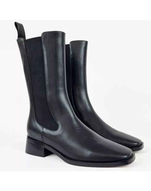 Chelsea Boots en Cuir Aron noires - Talon 4 cm