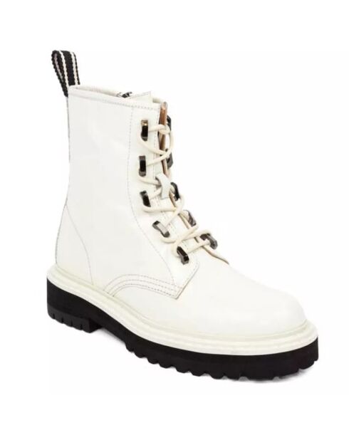 Boots en Cuir Clint écrues