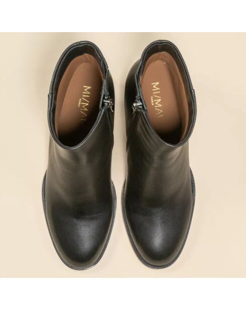 Bottines en Cuir Coppelia noires - Talon 7 cm
