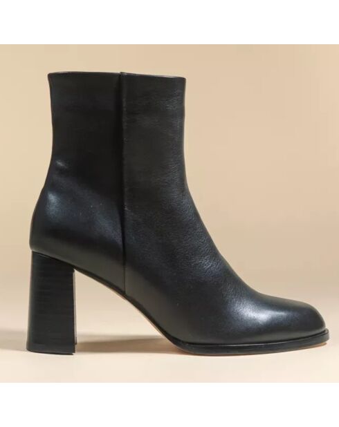 Bottines en Cuir Coppelia noires - Talon 7 cm