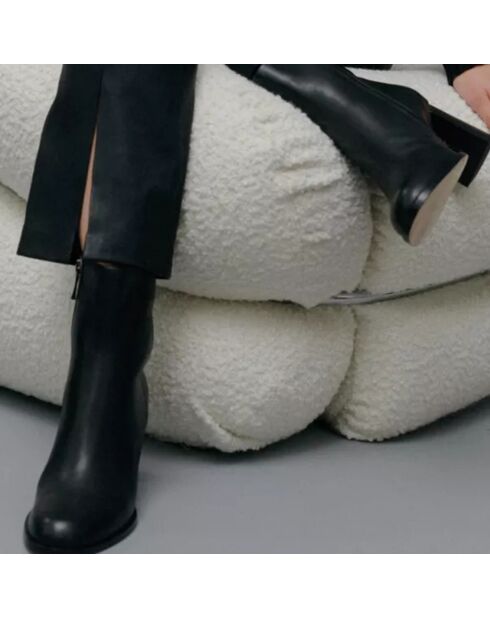 Bottines en Cuir Coppelia noires - Talon 7 cm