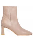 Bottines en Cuir Darcy taupe - Talon 6.5 cm