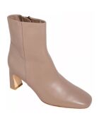 Bottines en Cuir Darcy taupe - Talon 6.5 cm