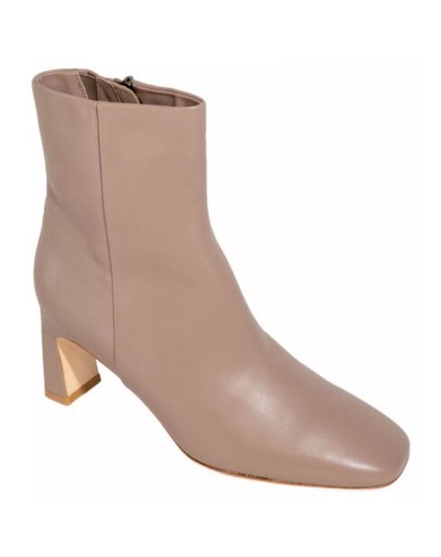 Bottines en Cuir Darcy taupe - Talon 6.5 cm