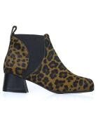 Bottines en Velours de Cuir Leo leopard - Talon 6 cm