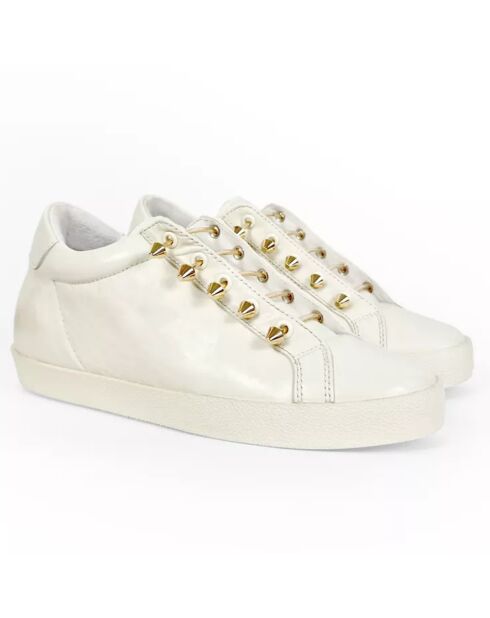 Sneakers en Cuir Joe blanc/doré