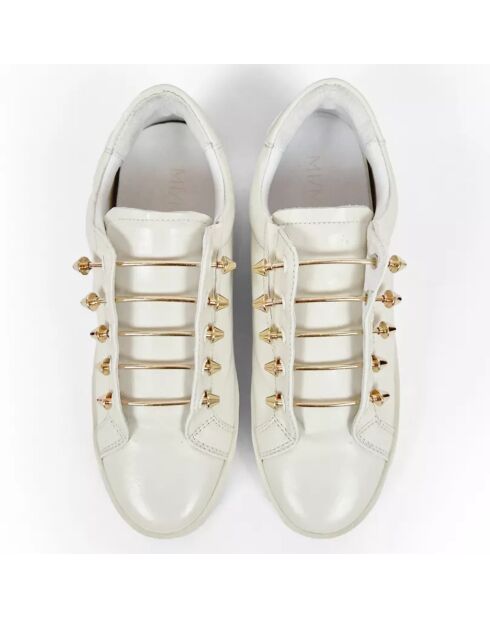 Sneakers en Cuir Joe blanc/doré