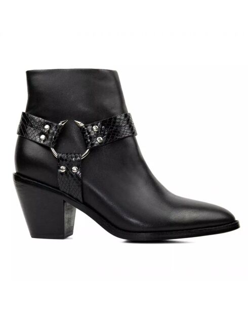 Boots en Cuir Jodie noires - Talon 6.5 cm