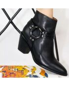 Boots en Cuir Jodie noires - Talon 6.5 cm