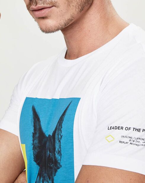 Wit T-shirt met hondenlogo